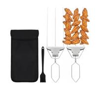 Brochettes Barbecue Grill | Piques Plates Réutilisables À 3 Dents Pour Gril,Brochettes Plates Pour Poulet - Pour Viande Légumes Poulet Bœuf Porc Crevettes Poisson Barbecue