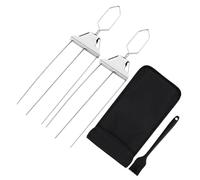 Brochettes Barbecue - Piques À Kebab Grill Réutilisables Avec Poussoir - Brochettes Plates Pour Poulet,pour Viande Poulet Bœuf Porc Crevettes Poisson Saucisses Fruits Barbecue