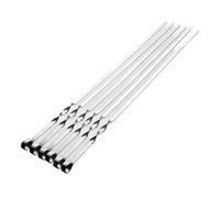 Brochettes de Barbecue à Long Manche 55cm, Shish Kebab, bâtons Gril, Fourchette en Bois, Acier Inoxydable for l'extérieur(B 6PCS-45CM)