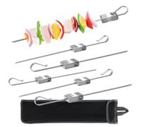 Brochettes de barbecue Bremermann lot de 6 curseur intégré acier inoxydable sac inclus