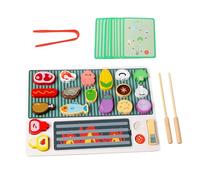 Brochettes de barbecue comme jouet - Jouet créatif pour rôtir les enfants - Brochettes de barbecue pour enfants - Avec accessoires de faux aliments pour barbecue pour un jeu de rôle amusant