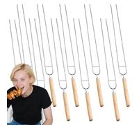 Brochettes De Barbecue Pour Grillades | 10 Pièces Brochettes Double Pointes Plate en Acier Inoxydable pour Barbecue,Réutilisables Longs Piques à Griller pour Cuisine et Barbecue en Extérieur et Campin