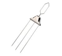 Brochettes de barbecue pratiques en acier inoxydable avec poignée semi-automatique pour barbecue en plein air et camping en acier inoxydable