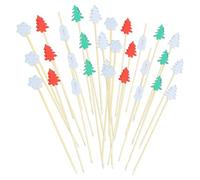 Brochettes de cocktail de Noël, sélections de cocktail de fruits de Noël, brochette de fruits de Noël, 100 x sapin de Noël flocons de neige Santa Elk bonhomme de neige barre à dents