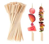 Brochettes en bambou de 15 cm, 100 bâtonnets de bambou pour cocktails, apéritifs, cure-dents, brochettes Kabab, brochettes en bois pour cocktails, fruits, grillades, boissons, barbecue, fondue