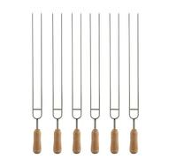 Brochettes en Métal Fourchette de brasage for Barbecue en forme U acier inoxydable, aiguille brochettes grillage à Double broche, outils BBQ 6 pièces