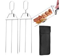 Brochettes Kabob pour griller - Bâtonnets pour rôtir, 14,7 en brochette Kabob antirouille | Avec sac en tissu Oxford pour fruits et légumes, voies pour poisson brochettes pour griller