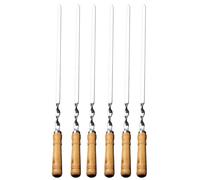 Brochettes Kebab - Brochettes plates en acier inoxydable pour grill, 6 unités réutilisables pour viande, légumes, crevettes, extérieur, camping
