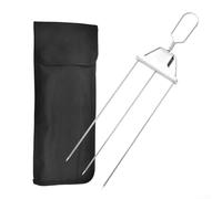 Brochettes métalliques à 3 voies conçues pour griller avec curseur ergonomique pour minimiser le contact avec les surfaces chaudes