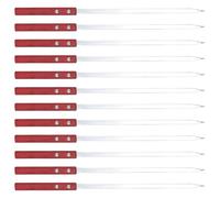 Brochettes métalliques, brochettes en métal pour kabobs, 12pcs 16 pouces en acier inoxydable kebab plat avec poignée en bois pour la viande de grillade, poulet, crevettes, légumes plus