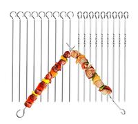 Brochettes pour Barbecue, 20 Pièces 30cm Brochettes en Acier Inoxydable Pique a Brochette Pince Barbecue Pic Brochette Inox Brochettes à Viande, pour Parties Légumes