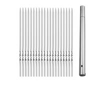 Brochettes pour grillades Brochettes de barbecue réutilisables en acier inoxydable for kebab, idéales for le camping et les pique-niques (lot 10 ou 30)(31PCS)