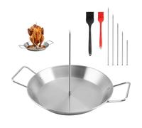 Brochettes verticales améliorées. Brochettes en acier inoxydable pour grill. Grille verticale, broche verticale, rôtissoire à dinde, support de barbecue (livré avec 5 brochettes et 2 brosses)