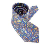 Brochier Soieries 1890 - Cravate Lyonnaise - Klimt Arbre de Vie - Bleu - Homme
