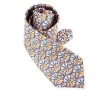 Brochier Soieries 1890 - Cravate Lyonnaise - Lotus et Papyrus - Bleu - Homme