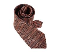 Brochier Soieries 1890 - Cravate Lyonnaise - Palmettes Grecques - noir et brique - Homme