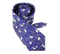 Brochier Soieries 1890 - Cravate Lyonnaise - Paysage Médiéval à la Licorne - Bleu - Homme