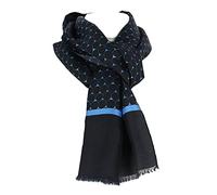 Brochier Soieries 1890. Echarpe. Dufy Ecailles, Soie. Bleu. Fantaisie. FABRIQUE EN FRANCE