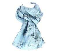 Brochier Soieries 1890 - Echarpe - Leonard de Vinci Chevaux - Bleu intense - Homme