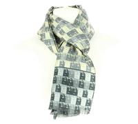 Brochier Soieries 1890 - Echarpe - Leonard de Vinci La Joconde - gris et beige - Homme