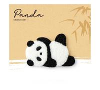 Brochure de broderie exquise Panda Épingle à broder Panda, broche en tissu doux, décor de badge en tissu, accessoire de vêtement Kawaii Panda badge en tissu, M, Acier allié