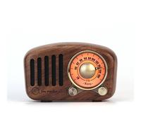 Brochure de haut-parleur Bluetooth rétro, radio FM en bois, style classique à l'ancienne, prise en charge de la carte TF, lecteur MP3, volume fort Wood Color