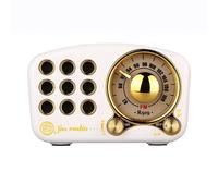 Brochure de haut-parleur Bluetooth rétro, radio FM en bois, style classique à l'ancienne, prise en charge de la carte TF, lecteur MP3, volume fort WHITE