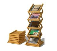 Brochure Display Stand Présentoir pliable for magazines, brochures, littérature, documents, support au sol, for la maison, le bureau, les expositions, les salons professionnels, portable, 5 poches