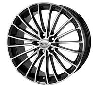 Brock B24 7 x 16 ET 42 Cercle de Trou 4 x 108 Alésage 63,4 580070203, Noir Polie