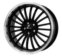 Brock B24GP 8,5 x 19 ET 40 Cercle de Trou 5 x 115 Alésage 70,2 580071316, Noir Bord Poli