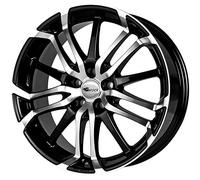 Brock B26 7,5 x 17 ET 38 Cercle de Trou 5 x 100 Alésage 63,4 580070471, Noir Polie