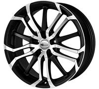 Brock B26 7,5 x 17 ET 38 Cercle de Trou 5 x 114 Alésage 72,6 580070478, Noir Mat Polie