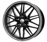 Brock B28 7,5 x 17 ET 38 Cercle de Trou 5 x 100 Alésage 63,4 580070647, Noir Bord Poli