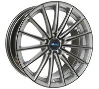 Brock B36 8,5 x 19 ET 44 Cercle de Trou 5 x 114 Alésage 72,6 580071442, Argent/Noir