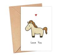 BrockShops Carte Love Tiny Horse - Joli petit cheval - Love & Valentines - Petit cœur - Recyclé - Couple - Carte de Saint-Valentin pour mari/femme - Cadeau adorable - Let's Do This Forever
