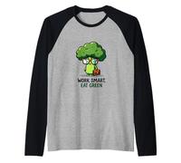 Brocoli Mignon de Dessin animé avec Lunettes et Mallette Manche Raglan