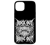 Brocoli Rock Out Vegan Funny Slogan Musique Coque pour iPhone 15 Plus