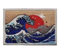 Brodé Vague Au Large De Kanagawa Japon Patch Patchs Militaires Tactiques Badges Moral Pour À Dos