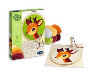 Broderie aiguille magique - SENTOSPHERE - Art & Créations - Punch Needle - Petit Cerf - Initiation au crochet - Dès 6 ans