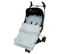 Broderie anglaise/Chancelière cosy orteils Compatible avec Silver Cross Surf/Pioneer Bleu