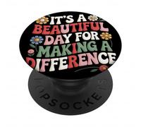 Broderie, C'est Une Belle journée pour Faire Une différence PopSockets PopGrip Adhésif