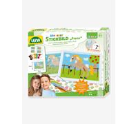 Lena Bricolage Image Cheval, kit Complet avec Cadre, Aiguille émoussée en métal, Fil de Laine, Grille à Broder avec pré-Impression, pour Enfants à partir de 6 Ans, 42625, Multicolore, 17 x 12 cm