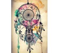 Broderie Cross stitch kit adulte,Attrape-rêves coloré,canevas point de croix debutant,DIY art kit de point de croix broderie, Décoration d'intérieur-40x50cm (Toile pré-imprimée 11CT)