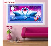 Broderie De Diamants 5d Thème Love Only Two Swans, Cube Magique Rond, Peinture En Point De Croix, Mosaïque, Décor De Maison, Bricolage, Ygs-121