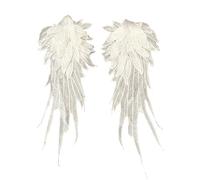 Broderie Dentelle Forme de Aile D'ange 1 Paire Grand Broderies Patch Patchs Brodés 3D Applique Couture Ornement Garniture Brodée Coudre Brodé pour Bricolage Vêtements Décoration Mariage