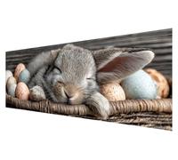 Broderie Diamant Grand Format, 5D Diamond Painting Adulte Grand Format Lapin, Kit Diamond Painting Animal, DIY Complet Broderie Diamant Artisanat Kit Adulte, Décoration Noël Murale 40x120cm B-58