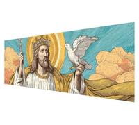 Broderie Diamant Grand Format, 5D Diamond Painting Adulte Grand Format Religion, Kit Diamond Painting Homme, DIY Complet Broderie Diamant Artisanat Kit Adulte, Décoration Noël Murale 300x100cm M-58