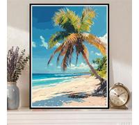 Broderie Diamant Kit Complet 5D, Plage Diamond Painting Adulte Plein Foret, Peinture Diamant pour Adulte Enfant Débutant, Loisirs Créatifs de Détente et Décoration Maison, Arbre 50x60cm Z#-1463