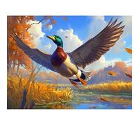 Broderie Diamant Kit Complet, Animal Diamond Painting Adulte Kits Complets Strass Rond, DIY Peinture Diamant Kit Point de Croix Mosaique, Décoration Murale Cadeau Créatif (Canard) 60x80cm 0sc662