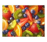 Broderie Diamant Kit Complet, Fruit Diamond Painting Adulte Kits Complets Strass Rond, DIY Peinture Diamant Kit Point de Croix Mosaique, Décoration Murale Maison Cadeau Créatif (Orange) 20x30cm 0sc636